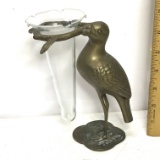 Ethan Allen Home Interiors 2 pc Brass Bird Vase