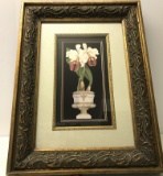 Pretty Iris Print in Ornately Carved Gilt Frame