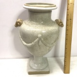 Oriental Style Vase with Double Ram Head Handles