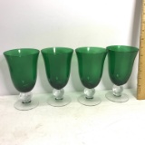 Set of 4 Lenox Green Stemware