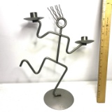 Crazy Waiter Metal Candlestick Holder