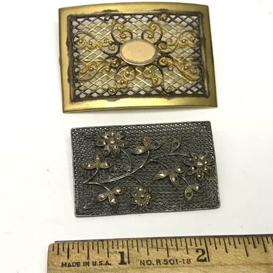 Pair of Vintage Rectangular Pins