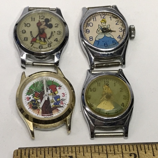 Lot of Vintage Disney & Woody Woodpecker Watches