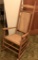 Vintage Wooden High Back Rocking Chair w/Cane Back & Seat