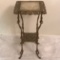 Antique Brass Marble Top 2-Tier Accent Table