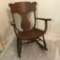 Antique Oak Barrel Seated Rocking Chair