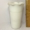 Vintage Milk Glass Vase with Ruffled Edge