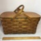 Vintage Split Oak Shelton Picnic Basket w/Basket Tray Inside - Awesome!