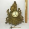 19th Century Japy Freres Gilt Figural Brass French Mantle Clock w/Key