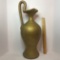 Large Vintage Pottery Ewer - Painted Gold