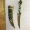 Vintage Brass Knife w/ Sheath with Gems - Made in Istanbul