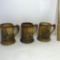 Vintage Set of 3 Brown Milk Glass Beer Mugs with Pub Scene