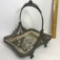 1917 Quadruple Plate Rectangular Footed Basket by Meriden B. Company