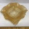 Vintage Amber Glass Dish w/Ruffled Edge Dish
