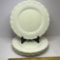 Set of 6 Custard Glass Dinner Plates