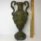 Vintage Heavy Bronze Double Handled Vase/Urn with Marble Base