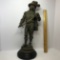 Impressive Vintage Super Heavy Bronzed Spelter Musketeer Sculpture
