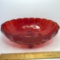 Vintage Rudy Red Indiana Glass Oval Fruit Footed Bowl