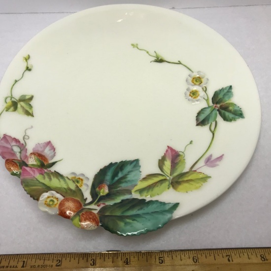 Vintage Brownfield's China Strawberries Plate in Relief- Steele Bros.