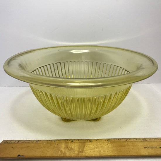 Vintage Amber Glass Footed Bowl