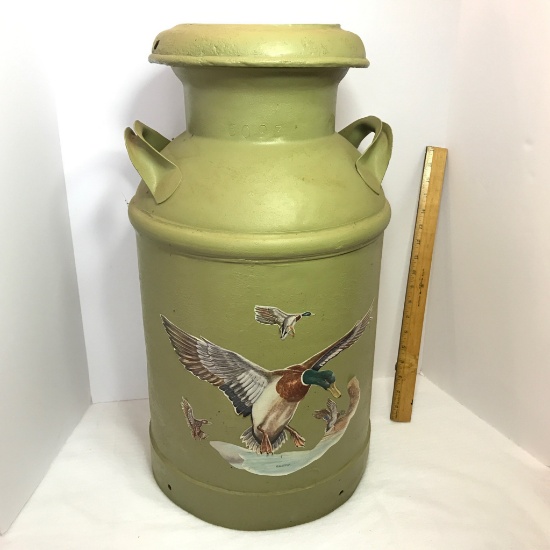 Vintage Metal Painted Milk Can