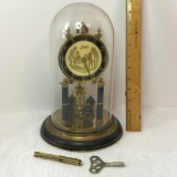 Vintage Schatz Dome Anniversary Clock with Key - Made in Germany