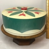 Vintage Wooden Pedestal Covered Cake Plate