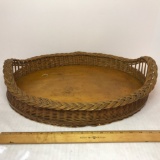 Awesome Vintage Double Handled Woven Tray