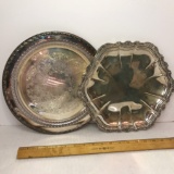 Pair of Silver Plated Trays - International Silver Co, 7 Williams Rogers & Sons