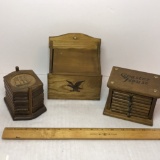 Vintage Wooden Coasters & Recipe Box