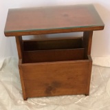 Vintage Wooden Magazine Rack Side Table