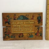 Vintage Souvenir Wooden Wall Sign 