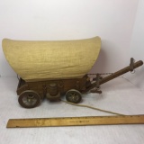 Vintage Wooden Covered Wagon Lamp