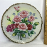 Vintage Decorative Signed Floral Plate