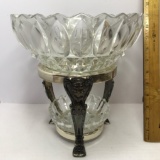 Vintage 2 Tier Server w/Lion's Head & Feet Base - Made in India