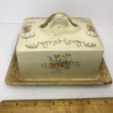 Vintage Gold Castle Butter Dish - Made in Japan
