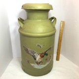 Vintage Metal Painted Milk Can