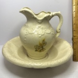 Vintage Ceramic Wash Pitcher & Basin by Arners