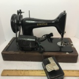 Vintage Spartan Sewing Machine in Wood Case