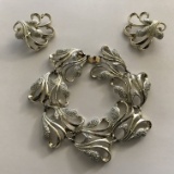 Vintage Signed Sarah Coventry Bracelet with Matching Clip-on Earrings
