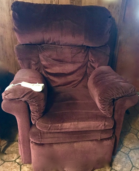 Burgundy Reclining Lift Chair w/Remote