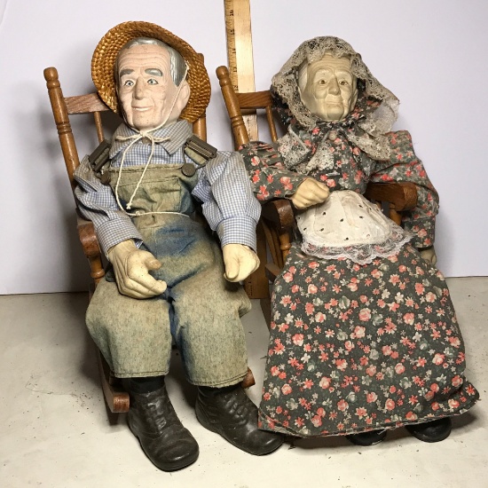 Elderly Couple on Rocking Chairs