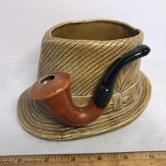 1960's Sherlock Holmes Inarco Japan Fedora & Pipe Planter