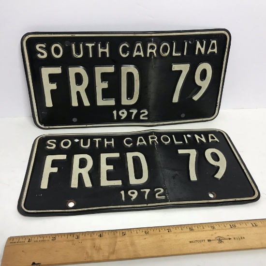 South Carolina 1972 License Plates