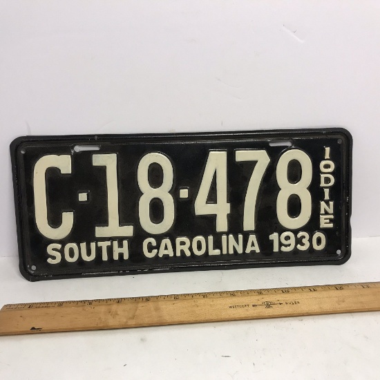 1930 South Carolina License Plate