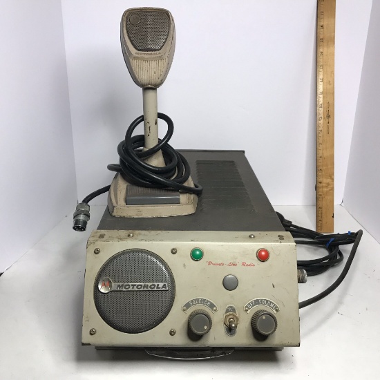 Vintage Motorola "Private - Line" Ham Radio & Microphone