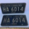 Pair of 1969 South Carolina License Plates - Front & Back