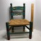 Vintage Hand Painted Children's Chair w/Woven Seat