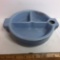 Vintage Blue Pottery Divided Baby Dish