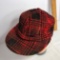 Vintage Red & Black Plaid Hunting Hat